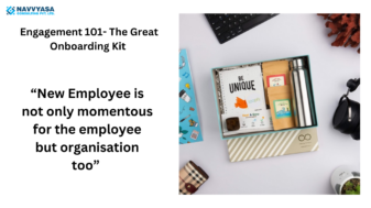 An onboarding kit on the right, with text saying New Employee is not only momentous for the employee but organisation too